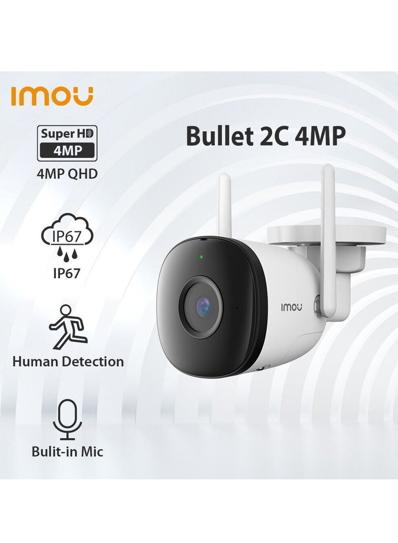 Imou 4MP QHD IP67 Waterproof Outdoor Security Camera, AI Human Detection, Motion detection, Night Vision, wifi Bullet Security Camera