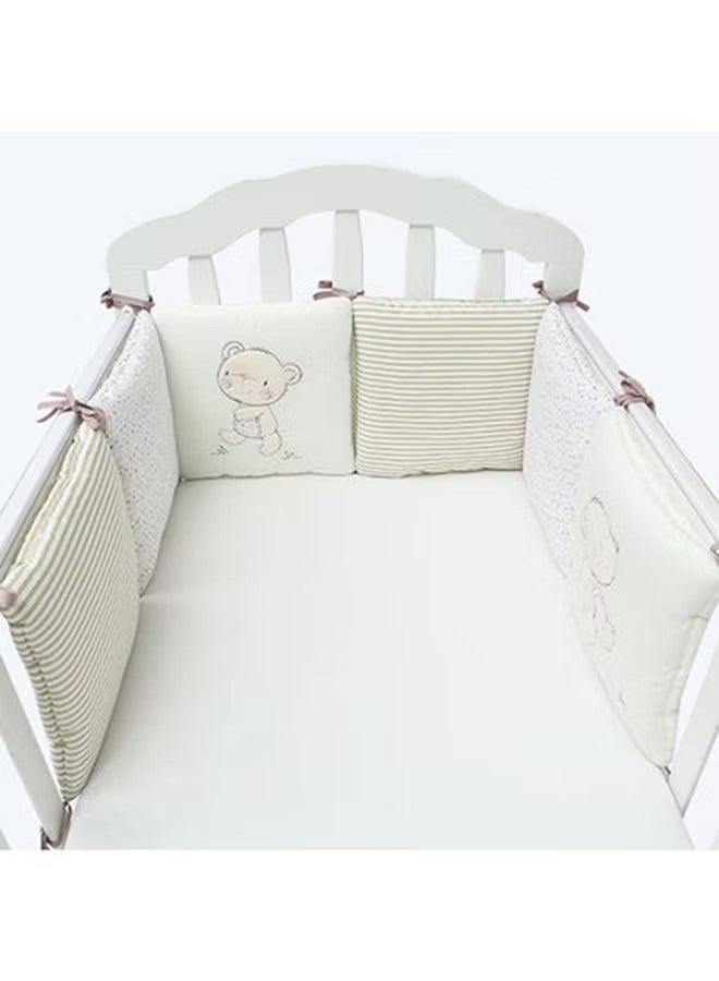 6-Piece Set of High-quality Cotton Baby Crib Cot Bumper Cushion With 100% Polyester Filling