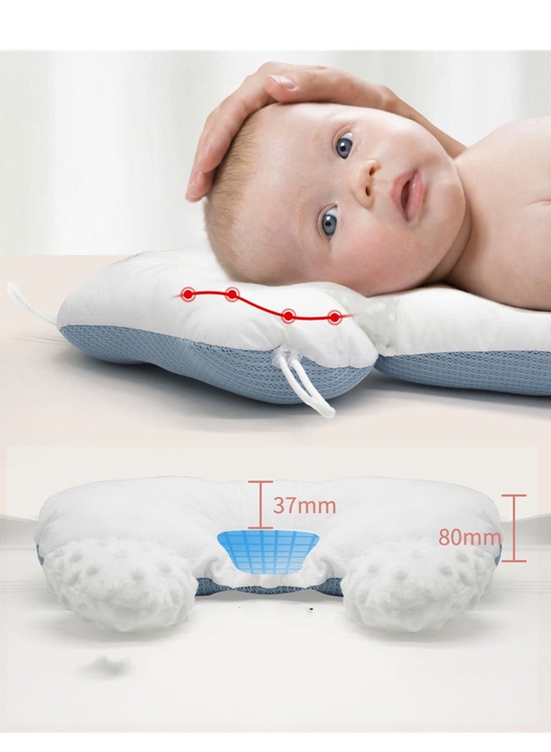 Baby pillow ice silk cooling shaping pillow correcting head shape and anti-deviation newborn baby comfort pillow