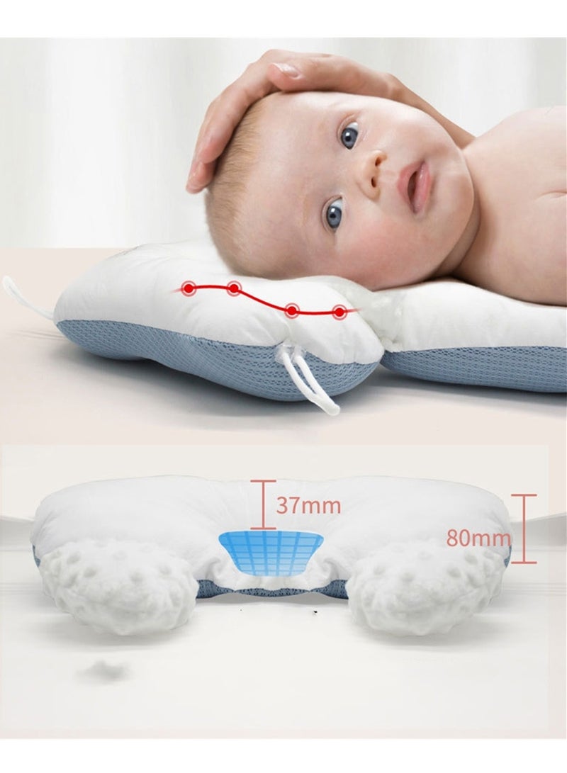 Baby pillow ice silk cooling shaping pillow correcting head shape and anti-deviation newborn baby comfort pillow