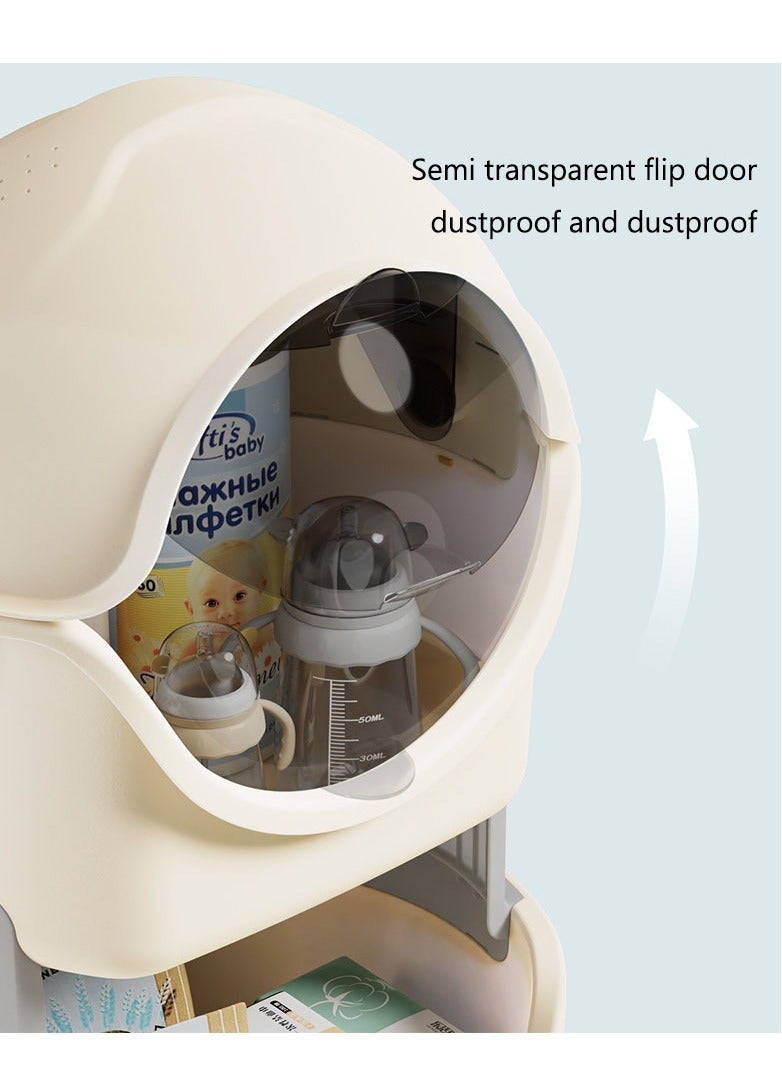 Baby Diaper Caddy, Plastic Movable Cart for Newborn Nursery Essentials Baby Diapers Organizer for Changing Table & Crib, Easy to Assemble