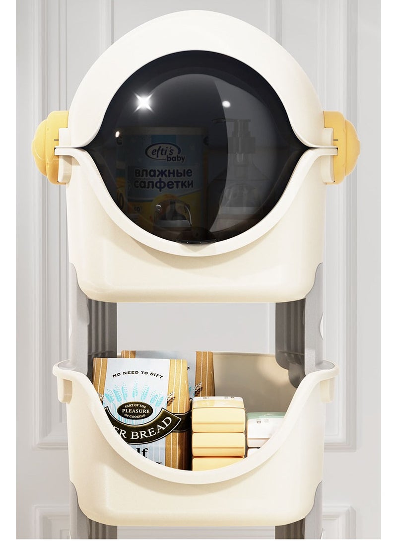 Baby Diaper Caddy, Plastic Movable Cart for Newborn Nursery Essentials Baby Diapers Organizer for Changing Table & Crib, Easy to Assemble