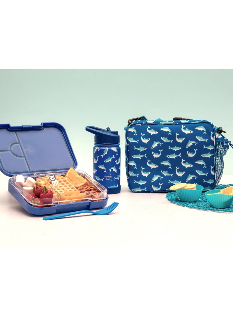 Bamboo Bark Shark Print Tritan Lunch box bento box with 4-6 compartments