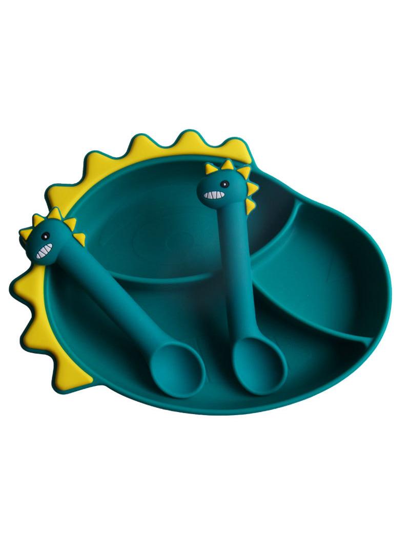 3-Piece Baby Multifunctional Silicone Plate and Spoon Set