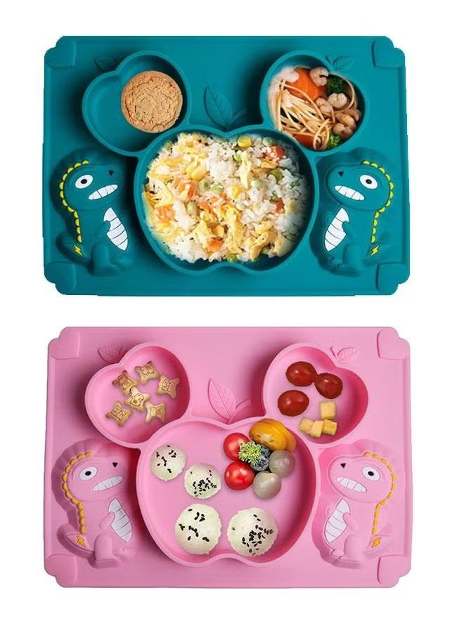 3-Piece Baby Multifunctional Silicone Plate and Spoon Set