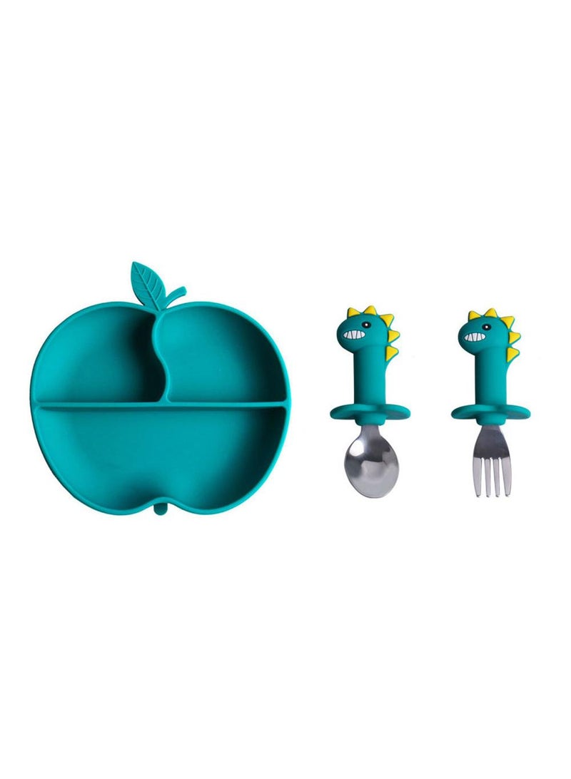 3-Piece Baby Multifunctional Silicone Plate and Spoon Set