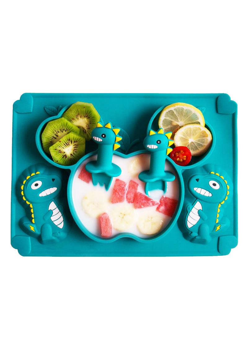 3-Piece Baby Multifunctional Silicone Plate and Spoon Set