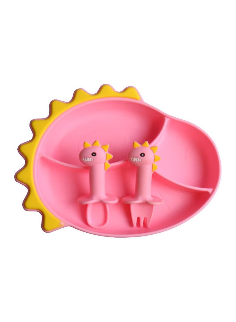3-Piece Baby Multifunctional Silicone Plate and Spoon Set
