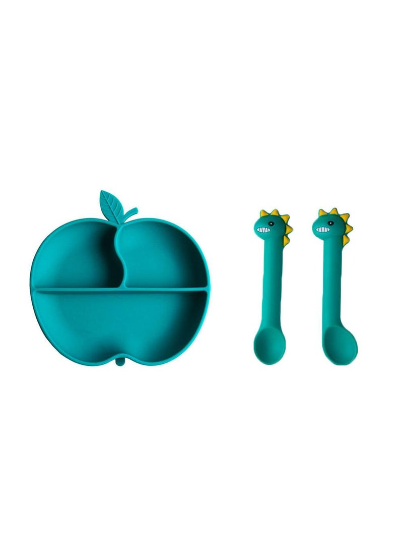 3-Piece Baby Multifunctional Silicone Plate and Spoon Set
