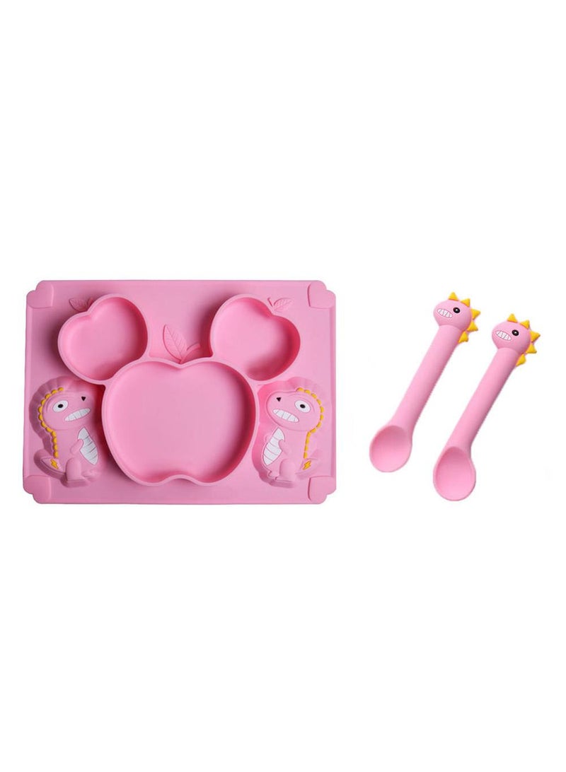 3-Piece Baby Multifunctional Silicone Plate and Spoon Set