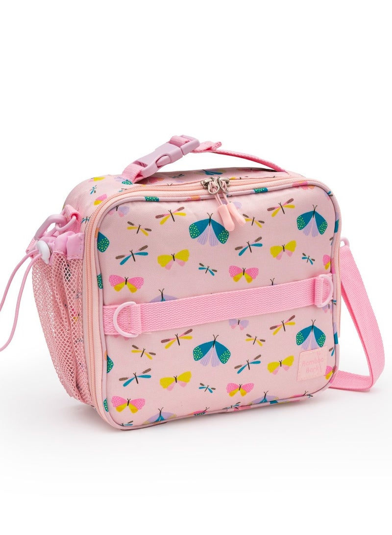 Bamboo Bark Butterfly print insulated Lunch Bag with 3 carrying options