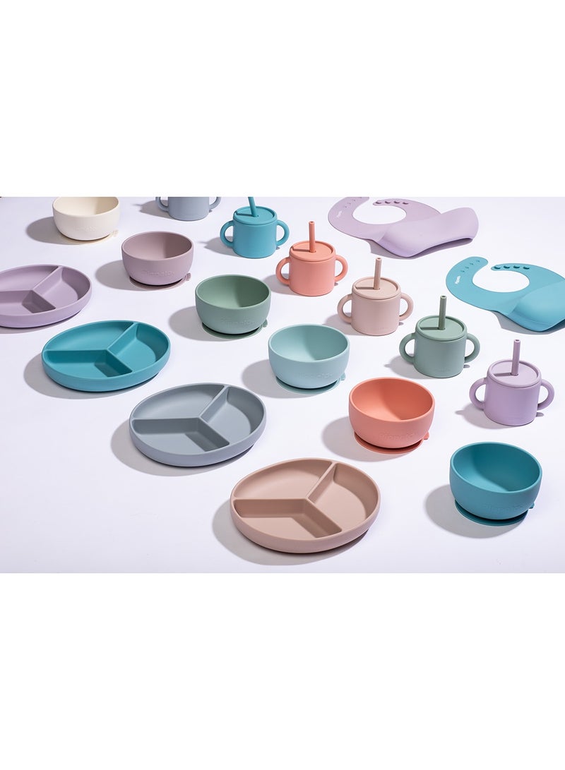 Pippeta Silicone Cup Plus Straw Non Toxic, Suitable From 6 Months And Above - Sky Blue
