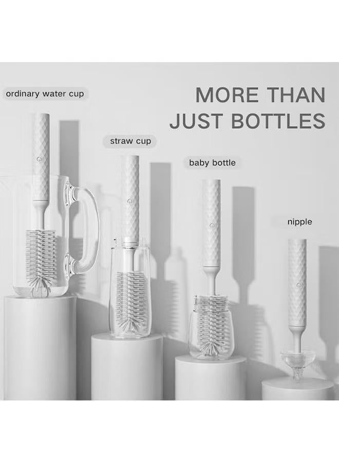 3-Piece Electric Bottle Brush Pacifier Brush Smart 360 Degree Rotating Baby Long Handle Cup Brush