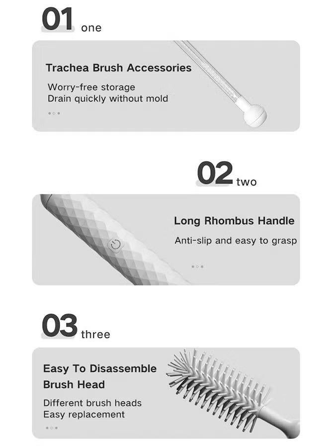 3-Piece Electric Bottle Brush Pacifier Brush Smart 360 Degree Rotating Baby Long Handle Cup Brush