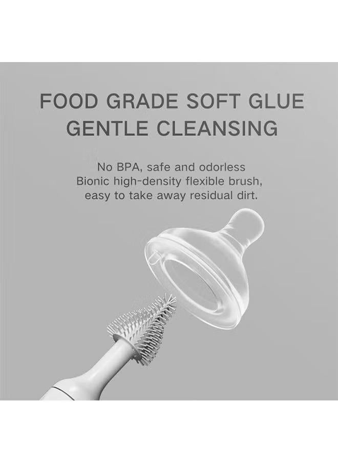 3-Piece Electric Bottle Brush Pacifier Brush Smart 360 Degree Rotating Baby Long Handle Cup Brush