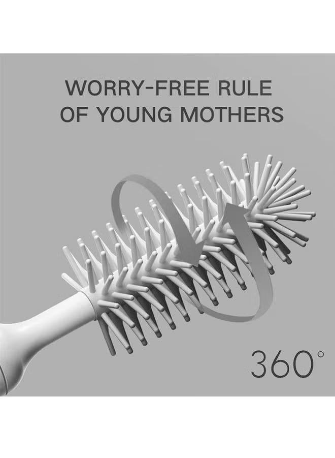 3-Piece Electric Bottle Brush Pacifier Brush Smart 360 Degree Rotating Baby Long Handle Cup Brush