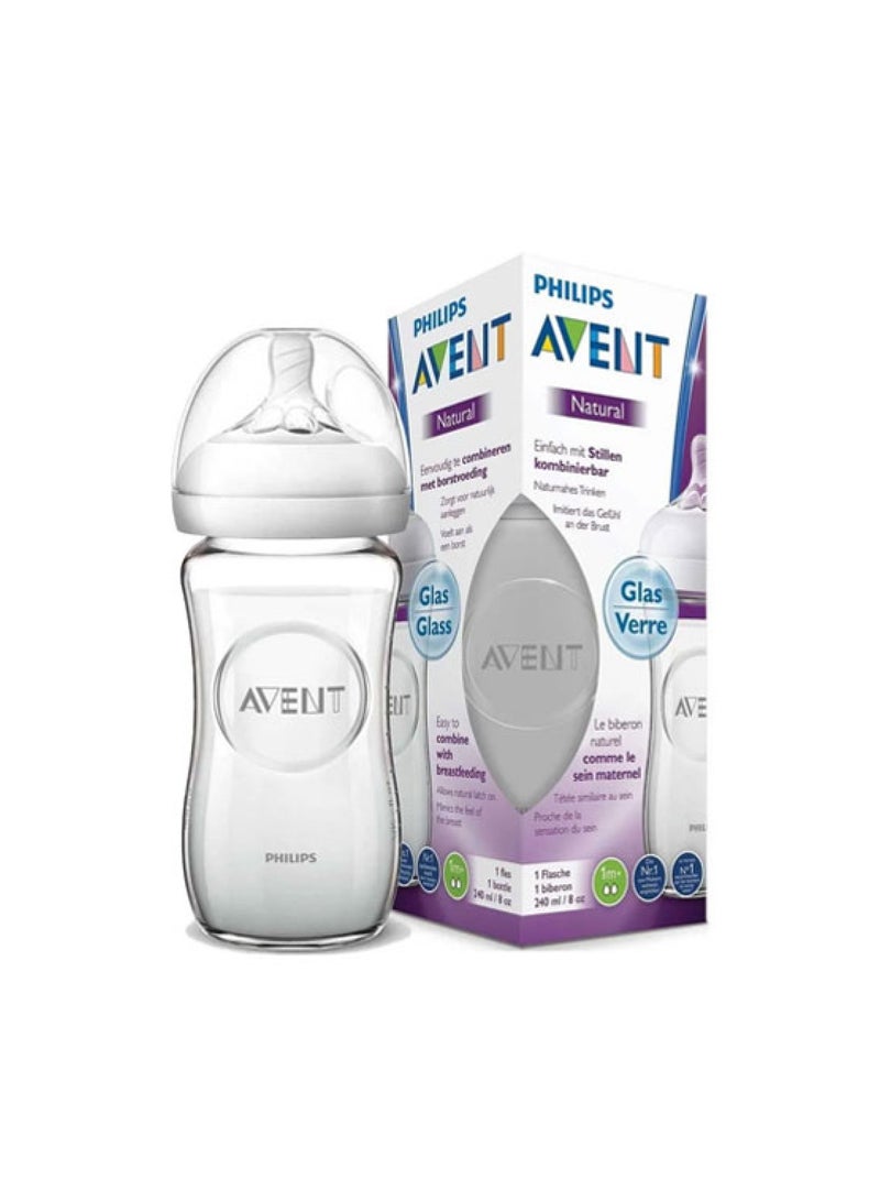 Avent Natural Glass Feeding Bottle 1m+, 240ml, SCF 053/17