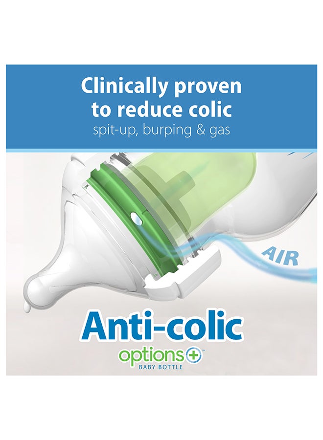 9 Oz/270 Ml Anti-Colic Pp W-N Options+ Bottle, Blue, 2-Pack