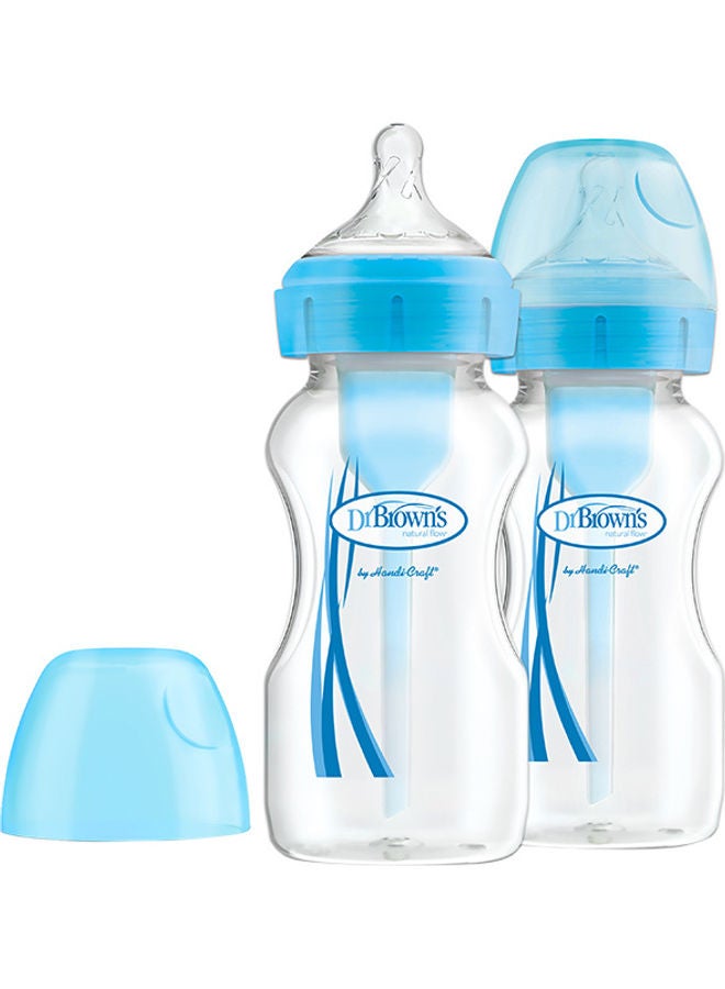9 Oz/270 Ml Anti-Colic Pp W-N Options+ Bottle, Blue, 2-Pack