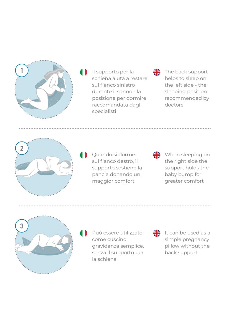 Pregnancy Pillow 12 In 1 - Dreamwizard, Grey Star