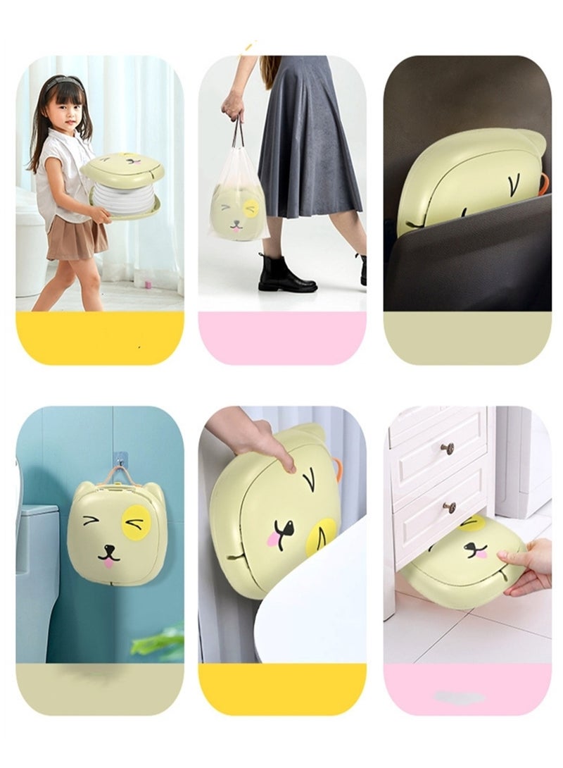 Cartoon children's foldable toilet outdoor camping travel mobile toilet multi-functional vehicle toilet