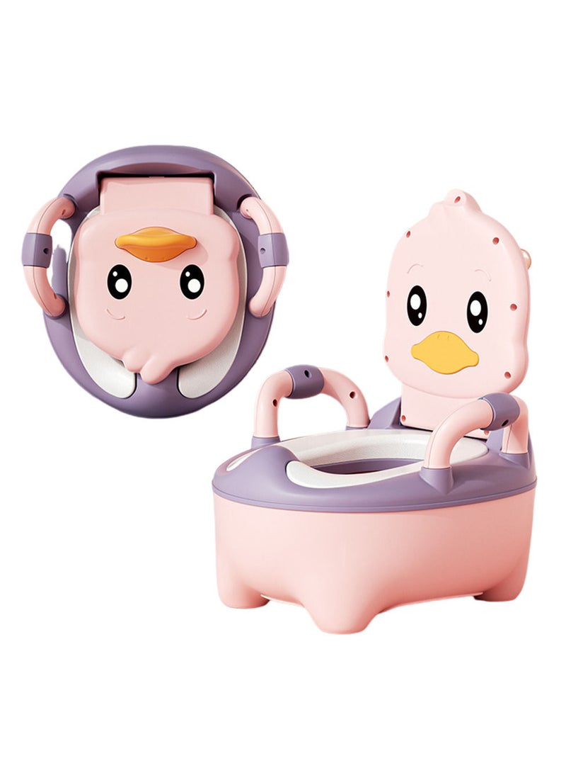 Baby Potty Training Seat, Potty Toilet Trainer with Handles, Toddler Kids Potty Chair with High Back Support  Lid Removable Potty Pot Pink