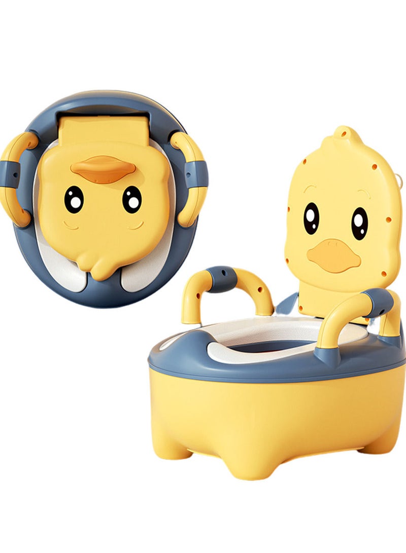 Baby Potty Training Seat, Potty Toilet Trainer with Handles, Toddler Kids Potty Chair with High Back Support  Lid Removable Potty Pot Yellow