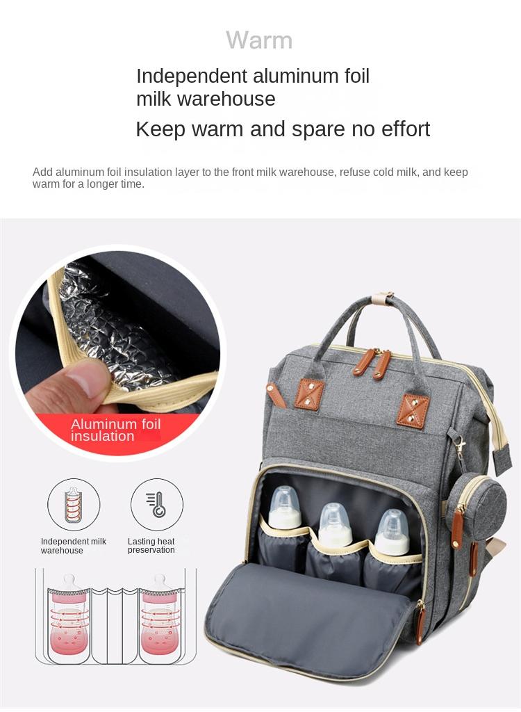 Stylish Multi-Functional Waterproof Baby Large Capacity Durable Travel Diaper Bag