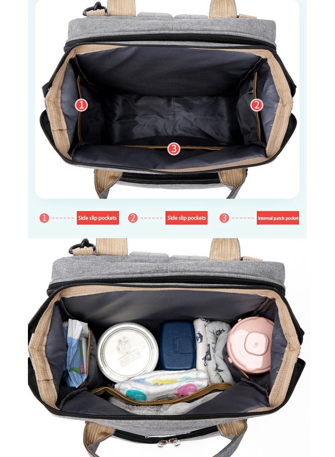 Diaper Bag Backpack Waterproof Diaper Changing Totes Multi-Function Travel Portable Bassinet Backpack Mommy Bag Large Capacity Baby Backpack for Boy Girl Baby Shower Gifts Folding Frib (Black)