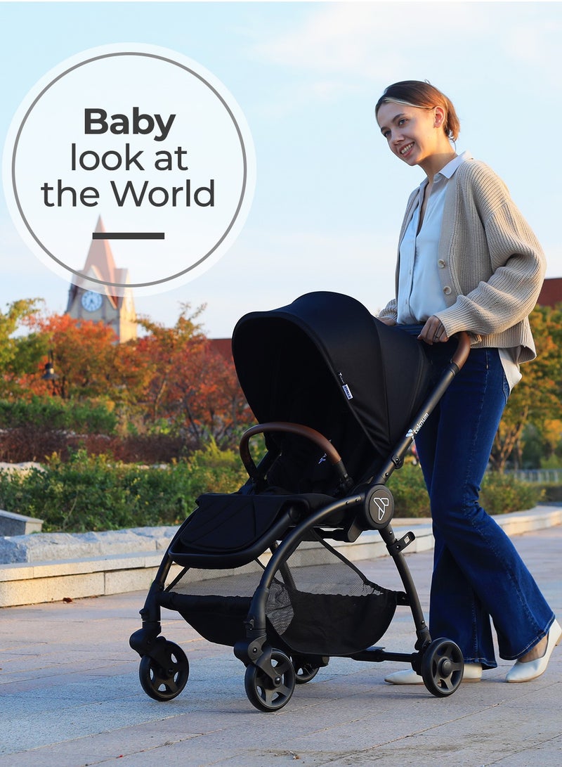 Travel Stroll 2 Stroller With Reversible, Multi Recline Seat - Black