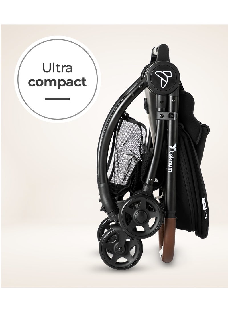Travel Stroll 2 Stroller With Reversible, Multi Recline Seat - Black