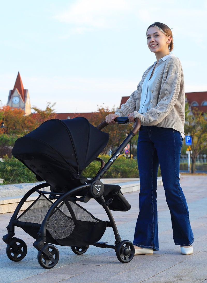 Travel Stroll 2 Stroller With Reversible, Multi Recline Seat - Black