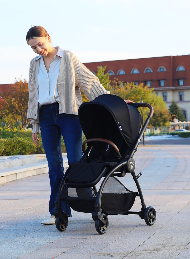 Travel Stroll 2 Stroller With Reversible, Multi Recline Seat - Black