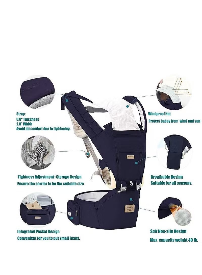 Baby Carrier Newborn to Toddler with Hip Seat Infant Holder for Carrying and Hiking