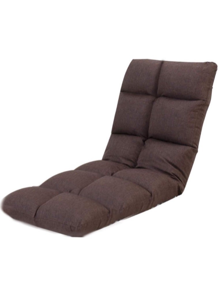 42-Position Adjustable Floor Chair Foldable Size: 110x55x52CM Color Brown