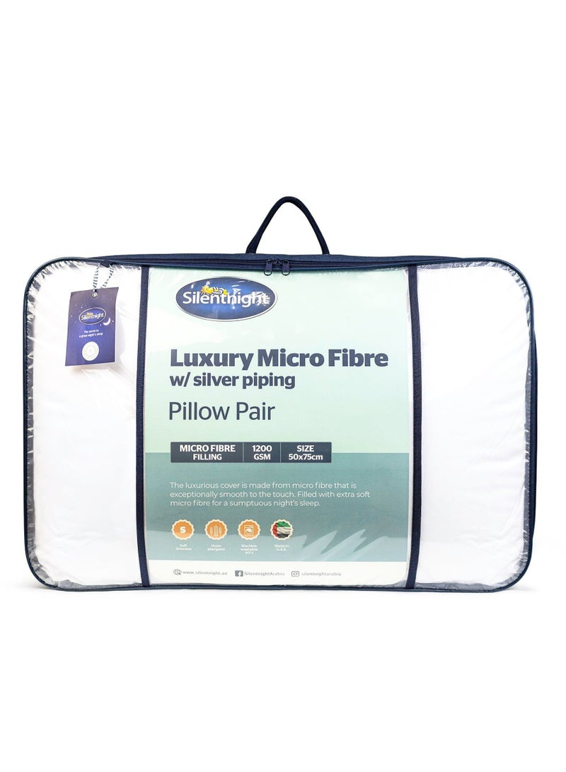 Luxury Micro Fibre Pillow with Silver Piping