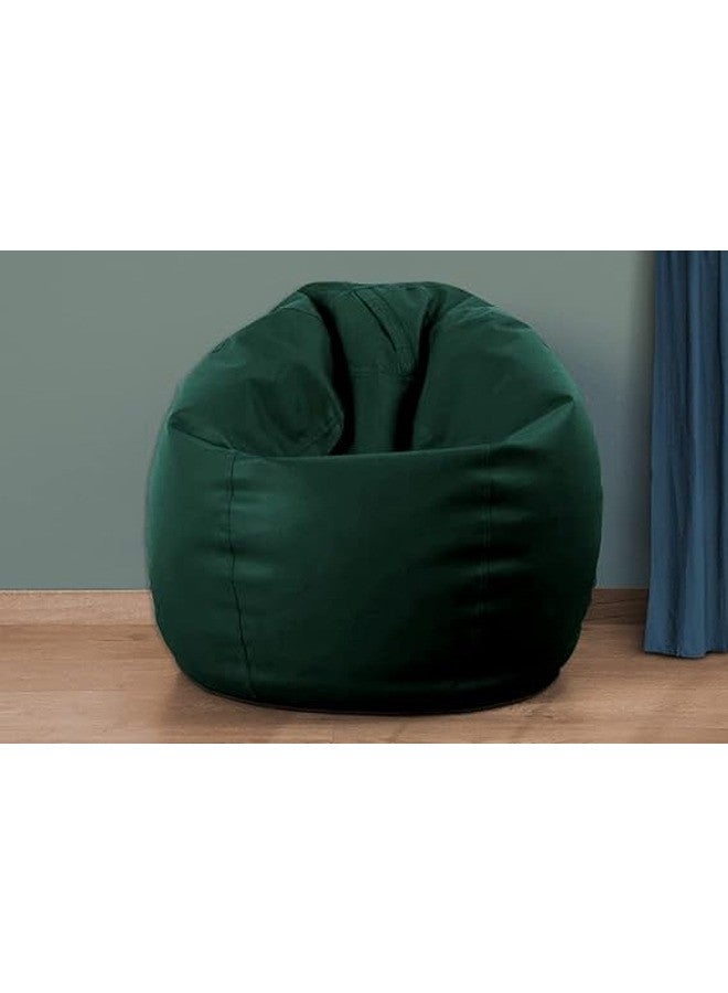 Cotton Home Bean Bag Cover With Bean Bag Chair For Kids Soft Premium Polyester Memory Foam Filling Furniture - Machine Washable Dark Green (50X80 Cm)
