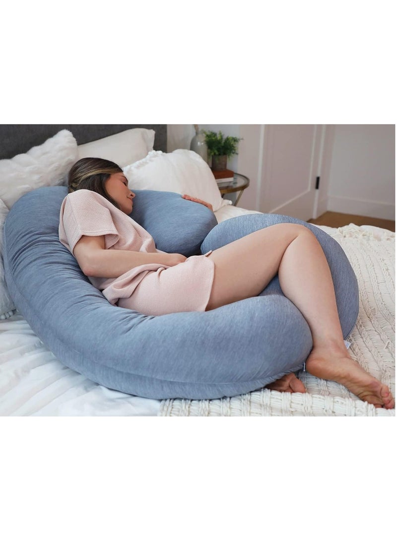 Pharmedoc C Shape Full Body Pillow - Grey Cooling Cover