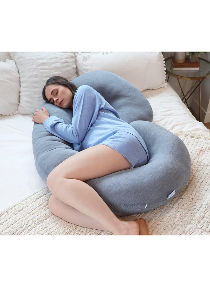 Pharmedoc C Shape Full Body Pillow - Grey Cooling Cover