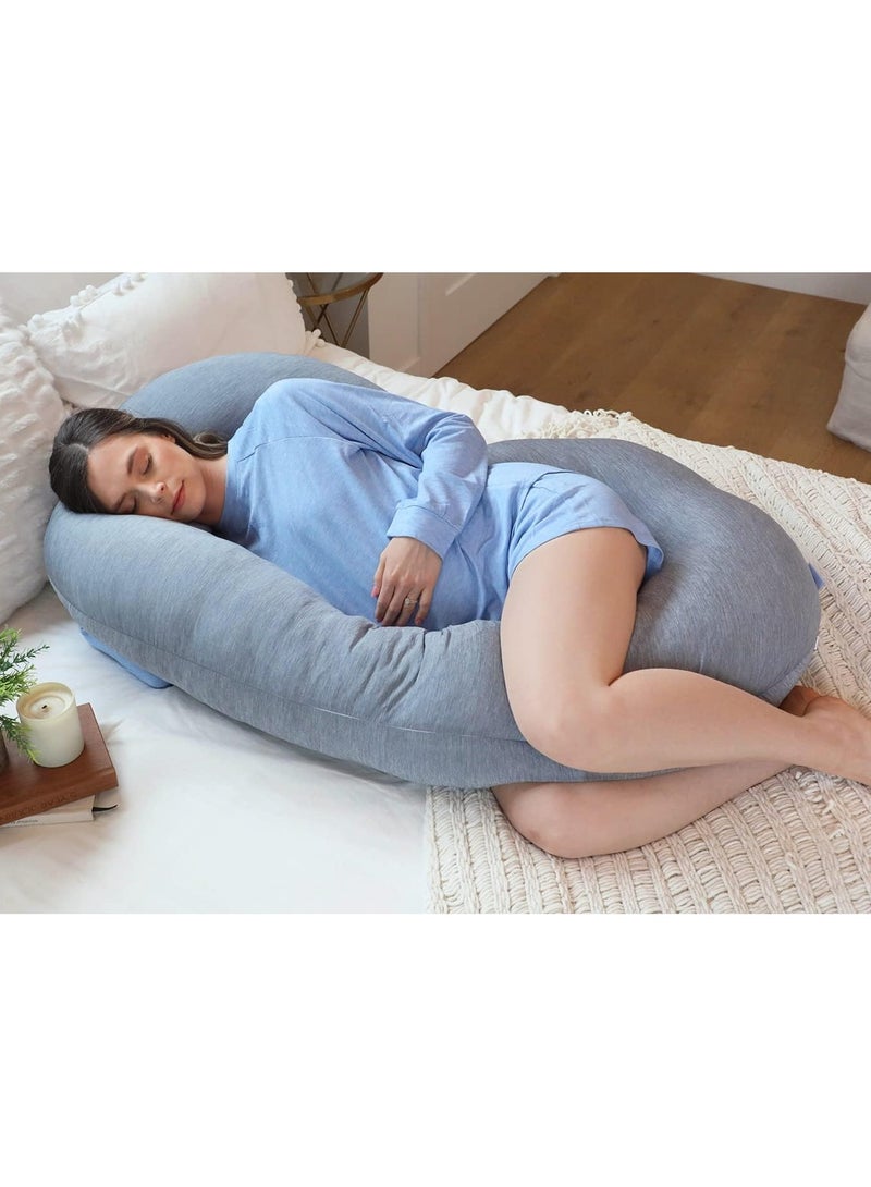 Pharmedoc C Shape Full Body Pillow - Grey Cooling Cover