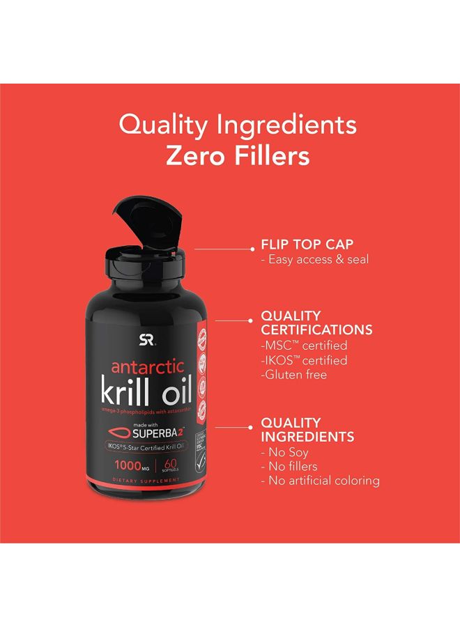 Antarctic Krill Oil Dietary Supplement - 60 Softgels