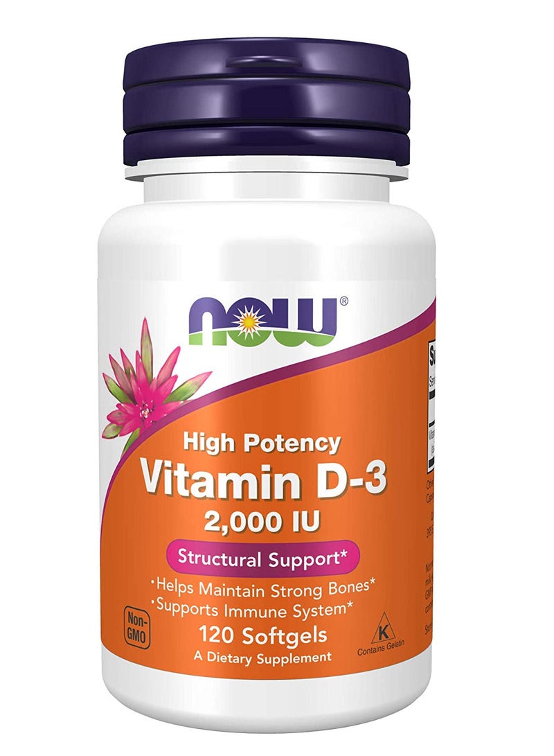 Now Foods Vitamin D-3 2000iu, 120 Softgels