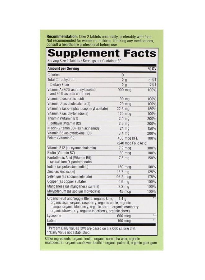 Alive! Garden Goodness Men's Multivitamin - 60 Tablets