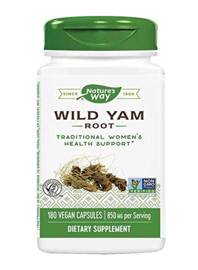 Herbal Wild Yam Root Supplements - 180 Capsules