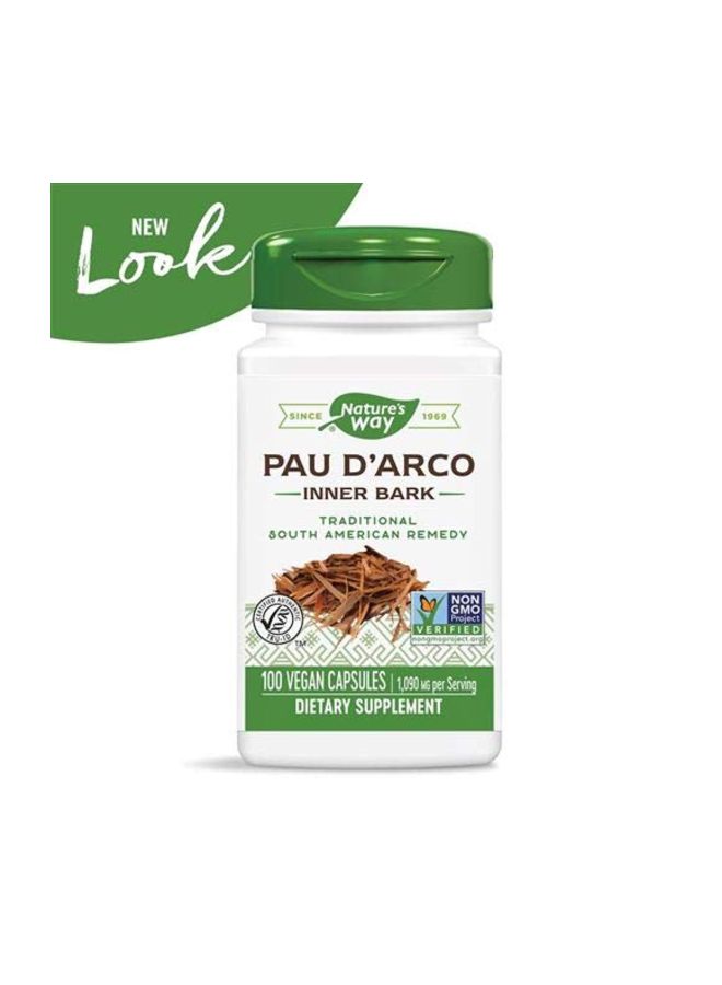 Pau D'Arco, Inner Bark 100 Vegan Capsules Packaging May Vary