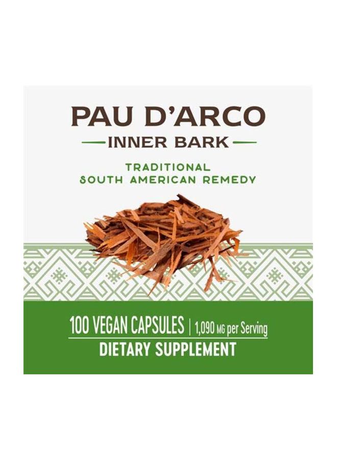Pau D'Arco, Inner Bark 100 Vegan Capsules Packaging May Vary