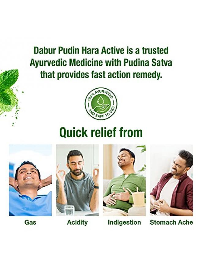 DABUR Pudin Hara Active 30ml (Pack of 4), Green