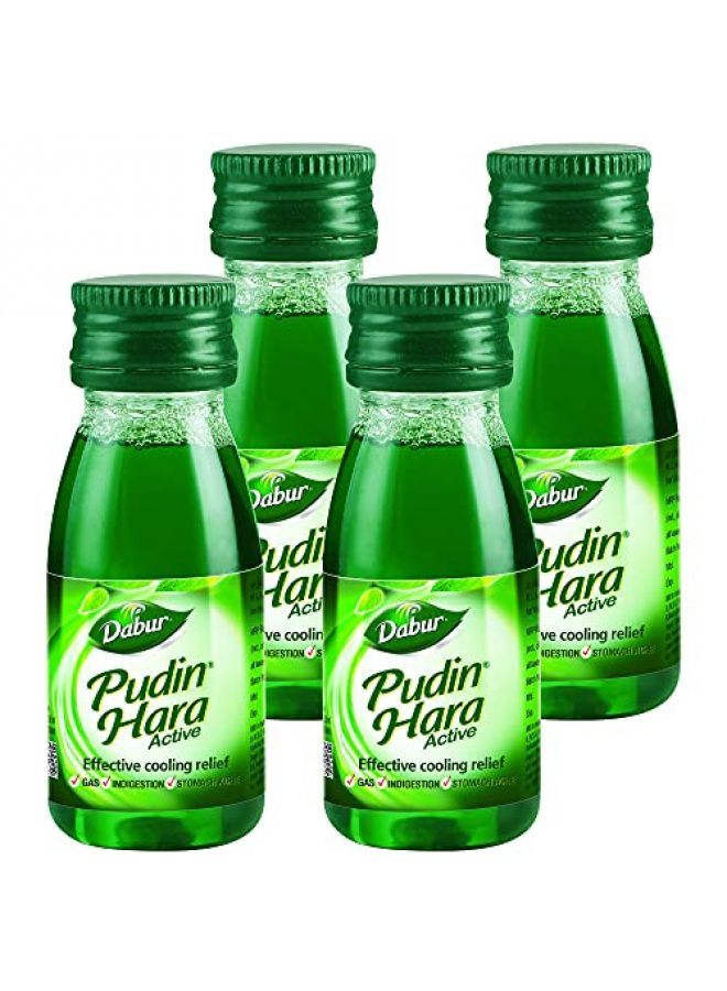 DABUR Pudin Hara Active 30ml (Pack of 4), Green