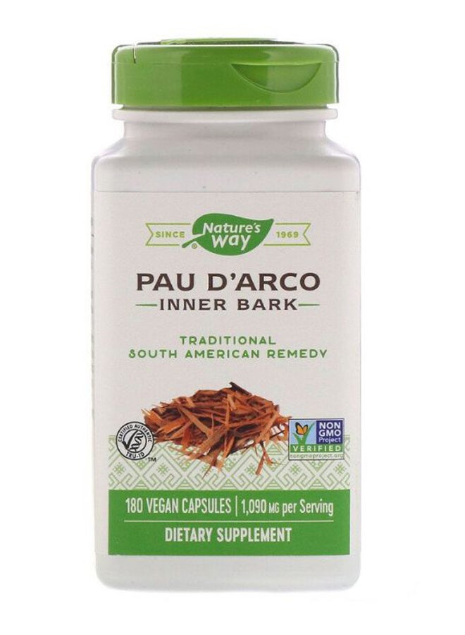 Pau D'Arco Inner Bark Dietary Supplement - 180 Capsules