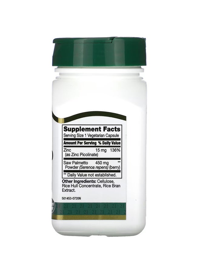 Saw Palmetto Supplement 450mg - 60 Vegetarian Capsules